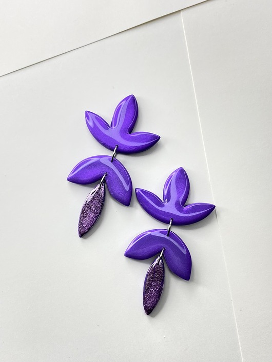 Wiszące kolczyki FIESTA fioletowe