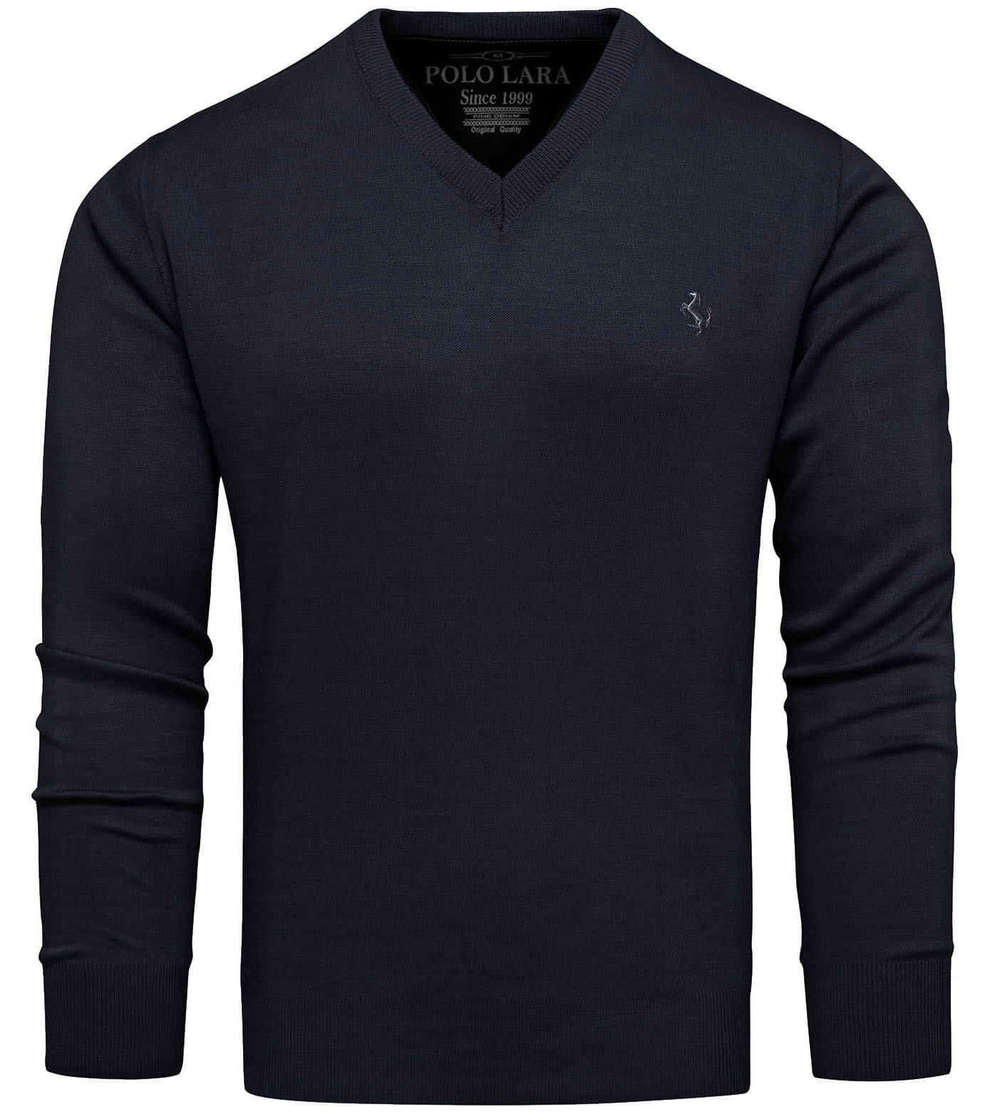 Sweter męski w serek ciemny granatowy Recea