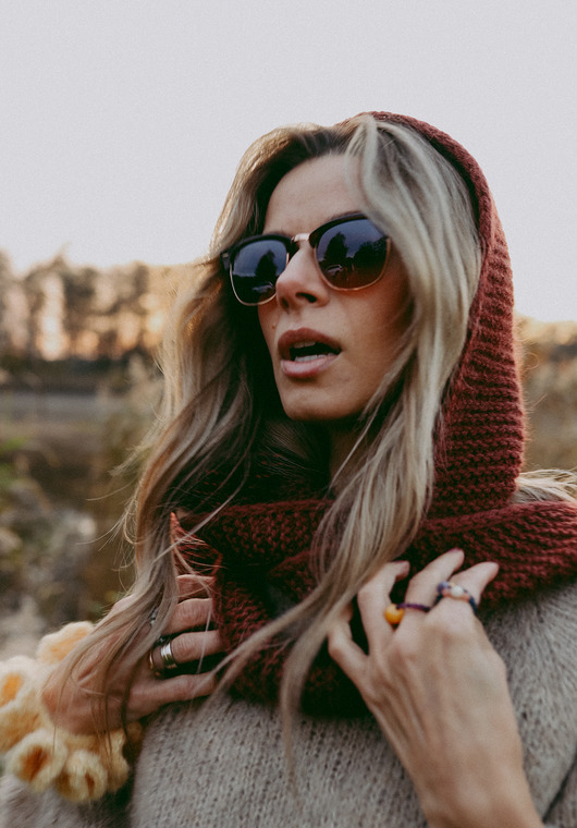 Szalik z kapturem Wełna i alpaka