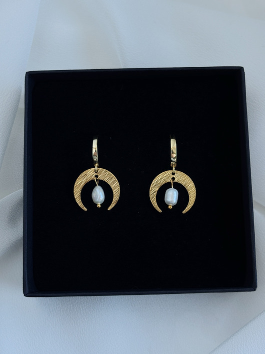 Kolczyki Księżyc Perły