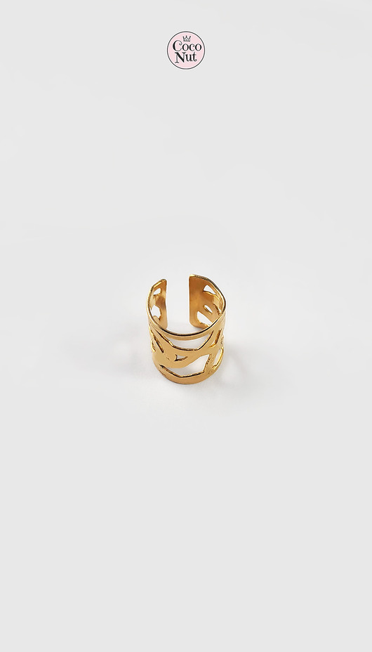 Duża nausznica na środek ucha OPEN złocona