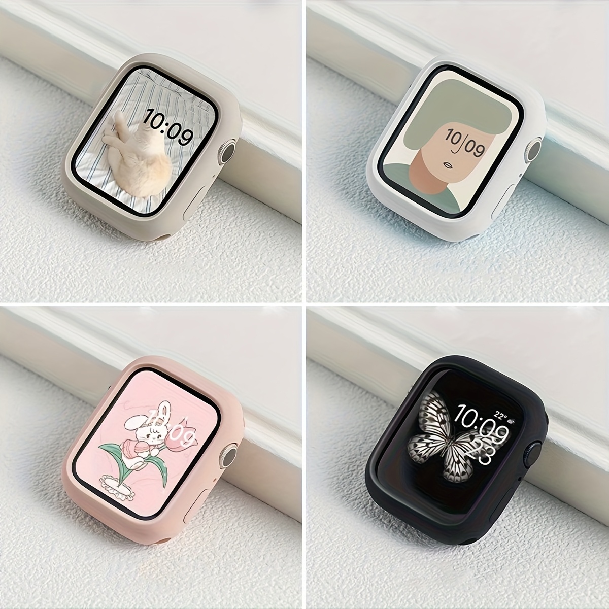 TEMU Zestaw 4 miękkich silikonowych etui na zegarki dla kobiet i mężczyzn, charakteryzujących się stylowym designem i pustą strukturą zapewniającą