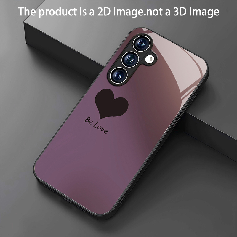 TEMU Etui na telefon: Minimalistyczne, wysokiej jakości, fioletowe, urocze wzory serc, szklane etui kompatybilne z Galaxy S25/S25 Plus/S25