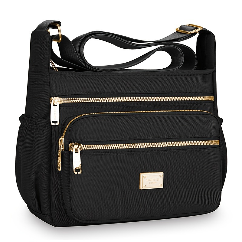 TEMU Damska Wysokiej Jakości Lekka Torba Nylonowa na Ramię - Elegancka Torebka z Regulowanym Paskiem i Zamkiem Błyskawicznym, Casualowa Torba Idealna