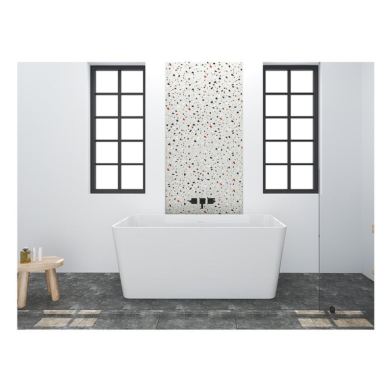 CORCIANO Wanna wolnostojąca prostokątna – 197 l – 130 × 70 × 55 cm (dł. × szer. × wys.) – kolor biały – akrylowa - SPICARA