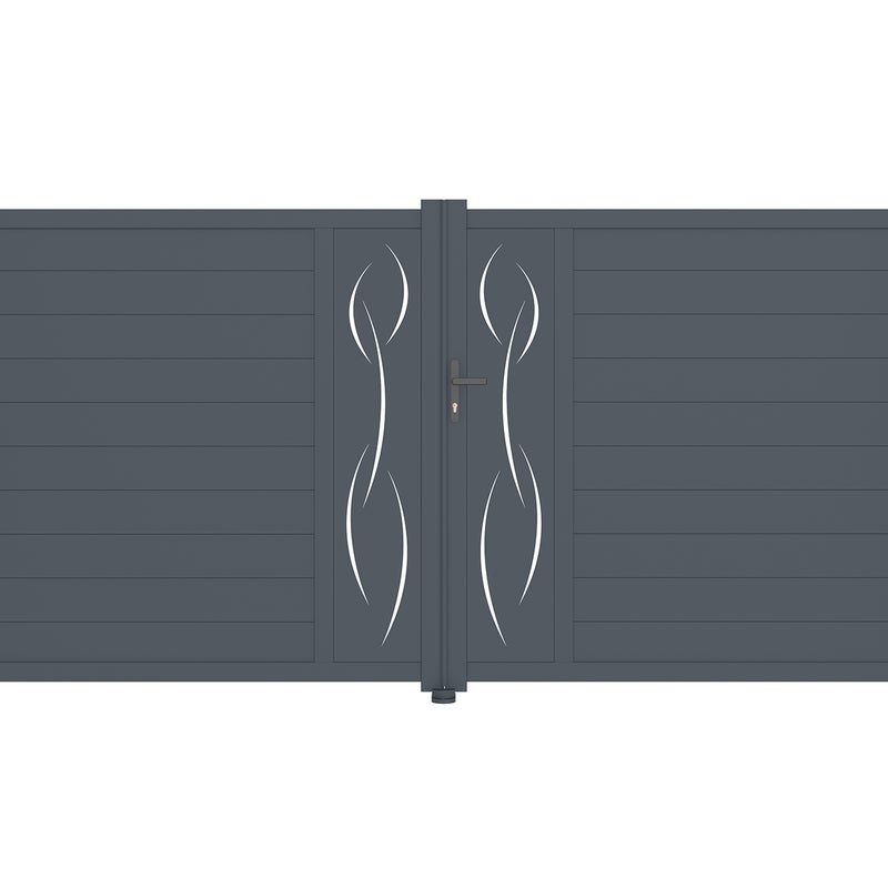 Brama aluminiowa dwuskrzydłowa 3.5m LIFE 350B180 Szara