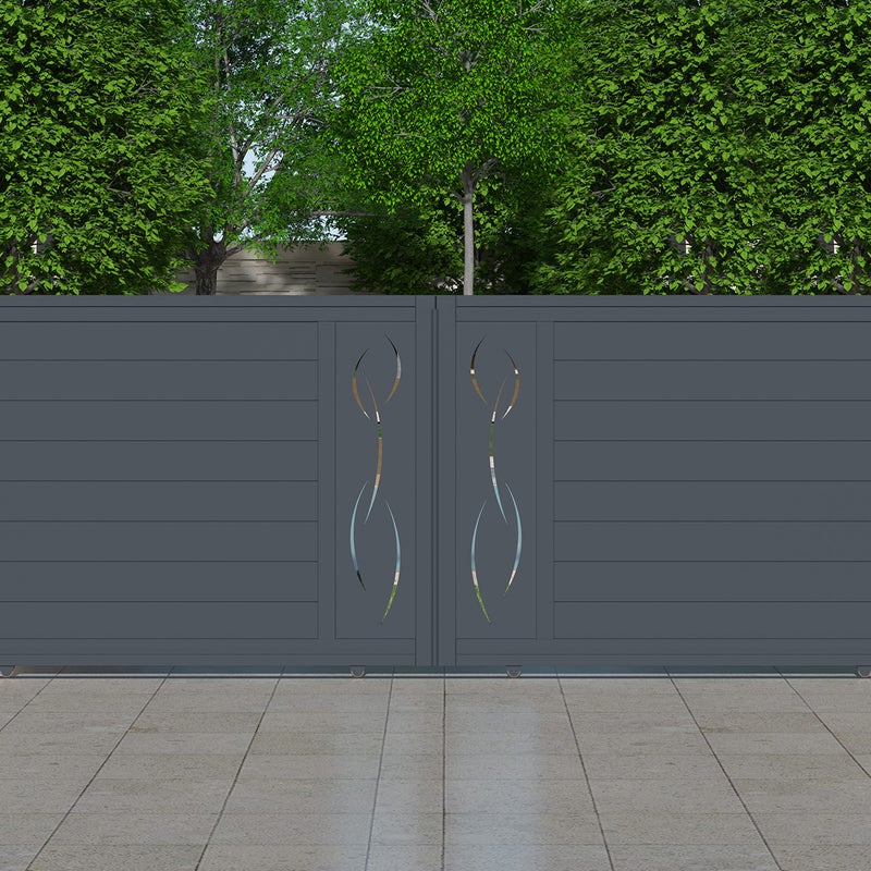 Brama przesuwna 3m LIFE wys. 160cm szare aluminium
