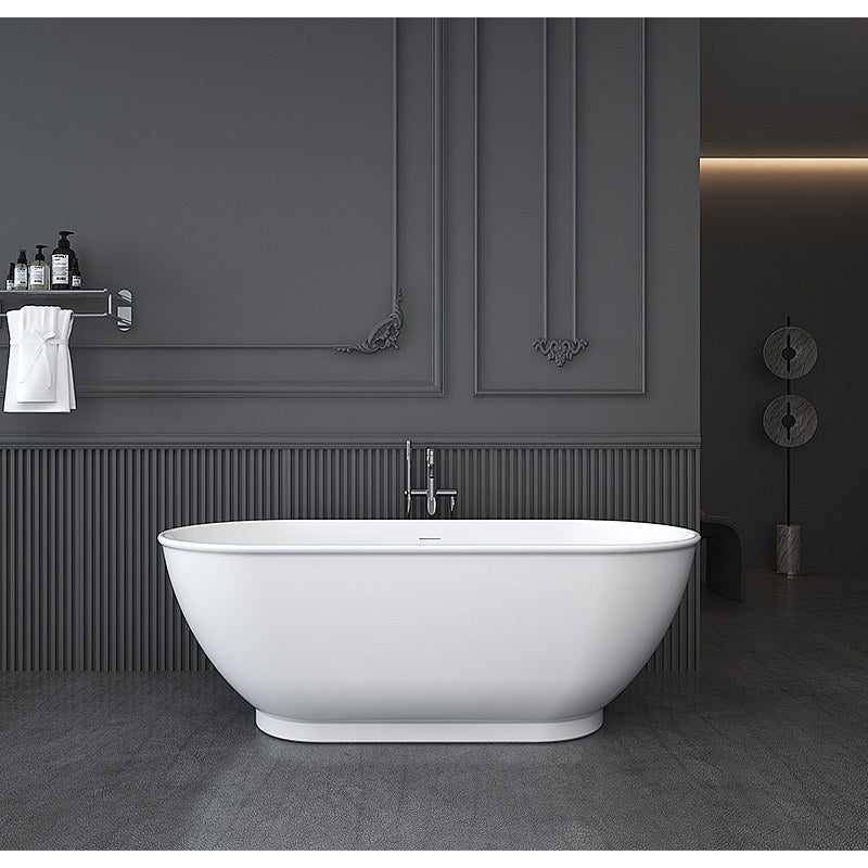 CORCIANO Wanna wolnostojąca owalna – 240 l – 170 × 75 × 60 cm (dł. × szer. × wys.) – kolor biały – akrylowa - MOBULA