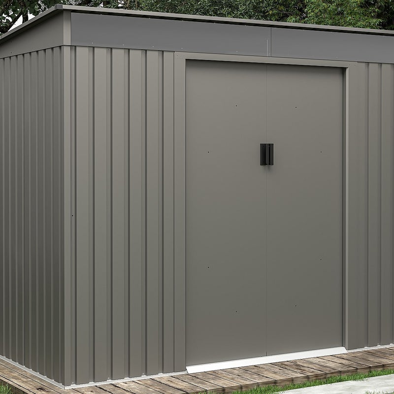 Wiata ogrodowa ze stali galwanizowanej w kolorze szarym 4,29 m² - FOLCO