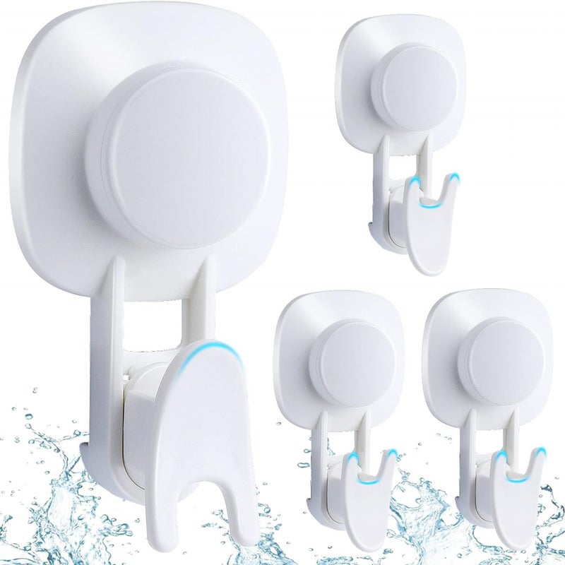 Zestaw 4 wielokrotnego użytku wieszaków ściennych, 5 kg, duże obciążenie, przyssawka, wieszak na ręczniki łazienkowe, wianek, szlafrok, płaszcz, ście