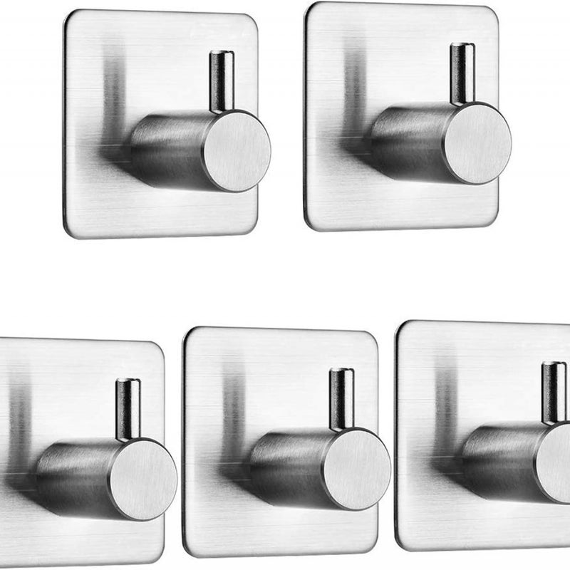 5 sztuk srebrny samoprzylepny wieszak na ręczniki, wieszak na ręczniki, stal nierdzewna wieszak ścienny do łazienki, wieszak na ręczniki kuchenne