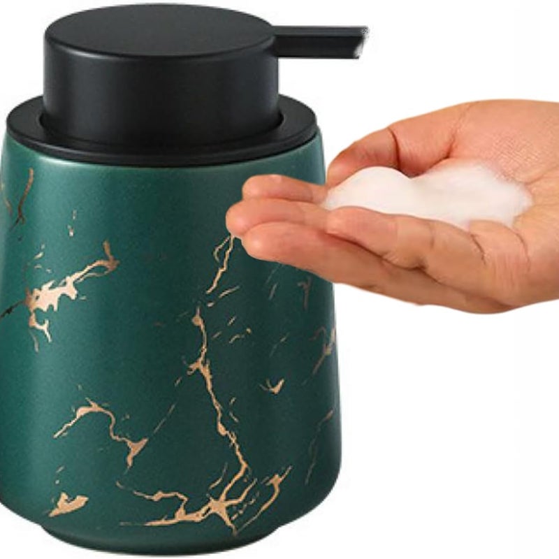 Dozownik mydła w piance Treasure 400 ml (marmurowo-zielony), dozownik ręczny do mydła w piance