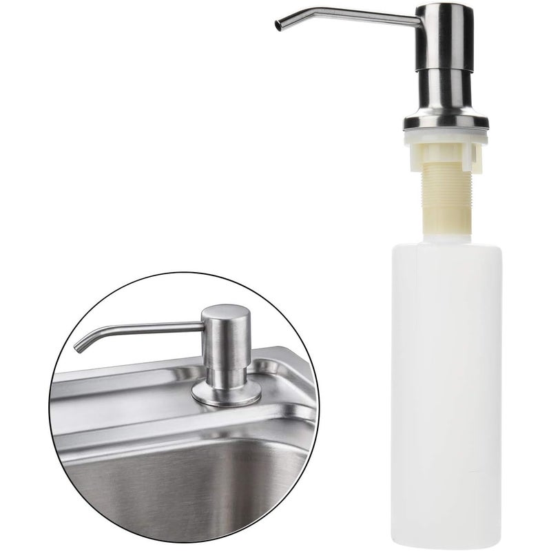 Dozownik mydła do zlewu kuchennego, dyfuzor z pompką do płynów, chrom, srebrny, jeden rozmiar
