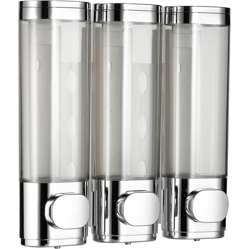 Dozowniki mydła do prysznica ścienne, 3 x 300 ml dozowniki żelu pod prysznic ścienne (srebrne)
