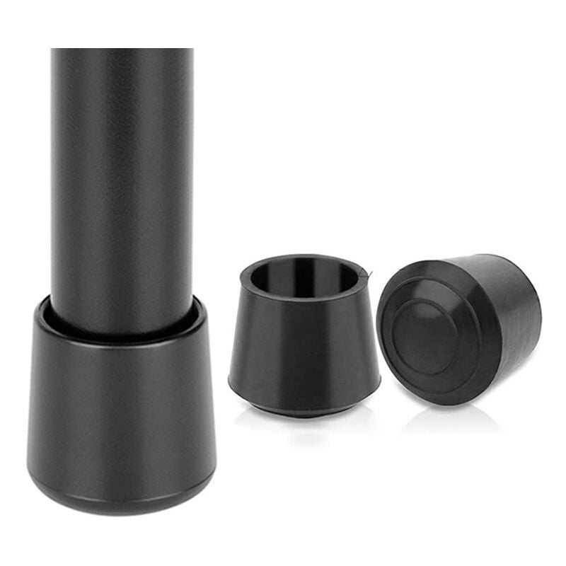 Końcówki gumowe 4 x 16 - pasujące do nóg stołów, krzeseł i mebli - dostępne w różnych kolorach i rozmiarach (16 mm, czarny)
