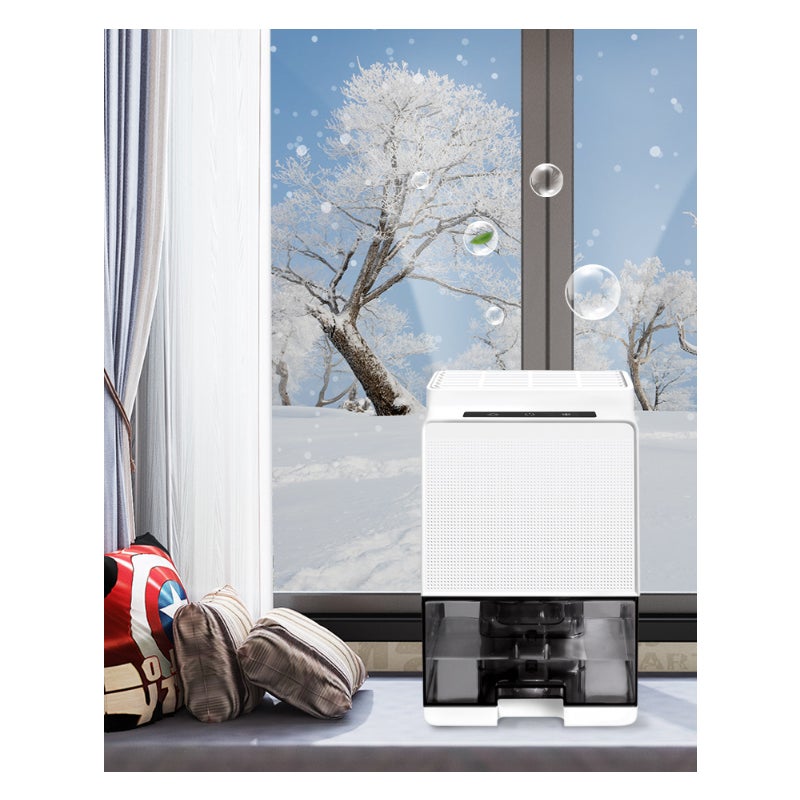 Osuszacz powietrza 1000 ml, osuszacz powietrza, automatyczne wyłączanie, automatyczne odszranianie, cichy, biały