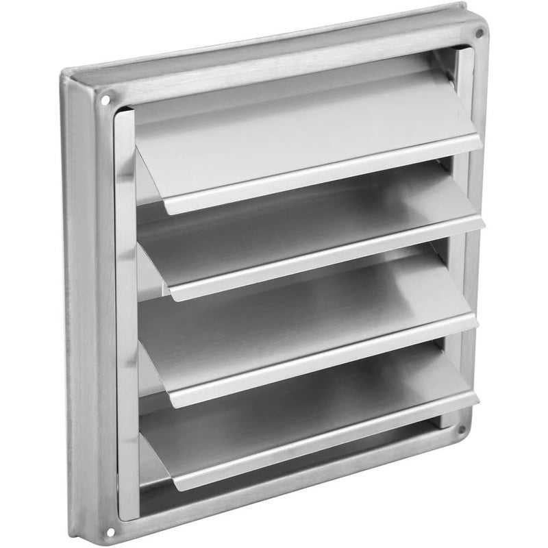 Kratka wentylacyjna wyciągowa, 100 mm, kwadratowa kratka żaluzjowa ze stali nierdzewnej