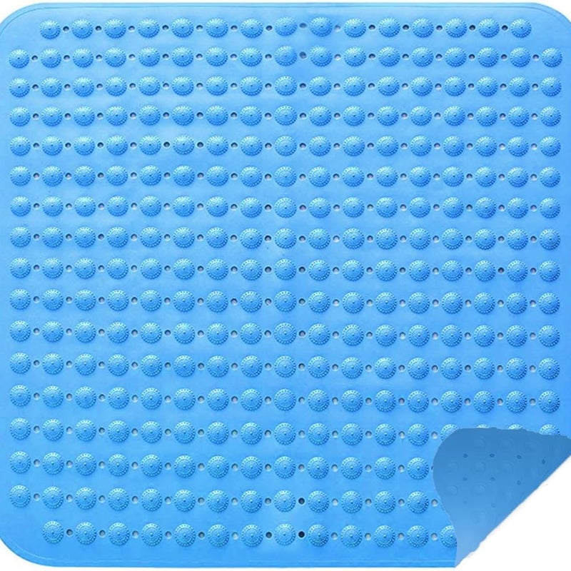Mata antypoślizgowa pod prysznic, do łazienki, masaż stóp, wymiary 48x48cm, kolor niebieski.