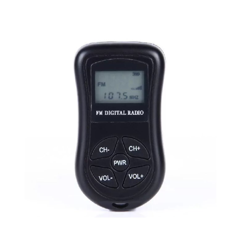 Miniaturowe radio stereo zasilane bateryjnie (60-108 MHz), przenośny odbiornik radiowy FM z DSP i wyświetlaczem LCD.