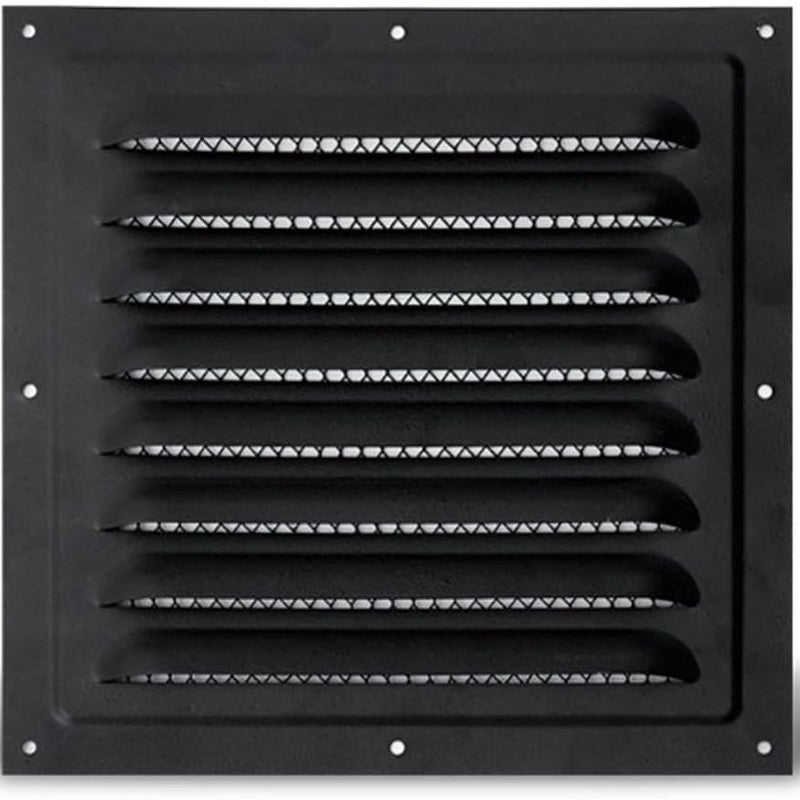 Wodoodporna osłona przeciwdeszczowa ze stali nierdzewnej, osłona wylotu powietrza, 250 x 250 mm, czarna