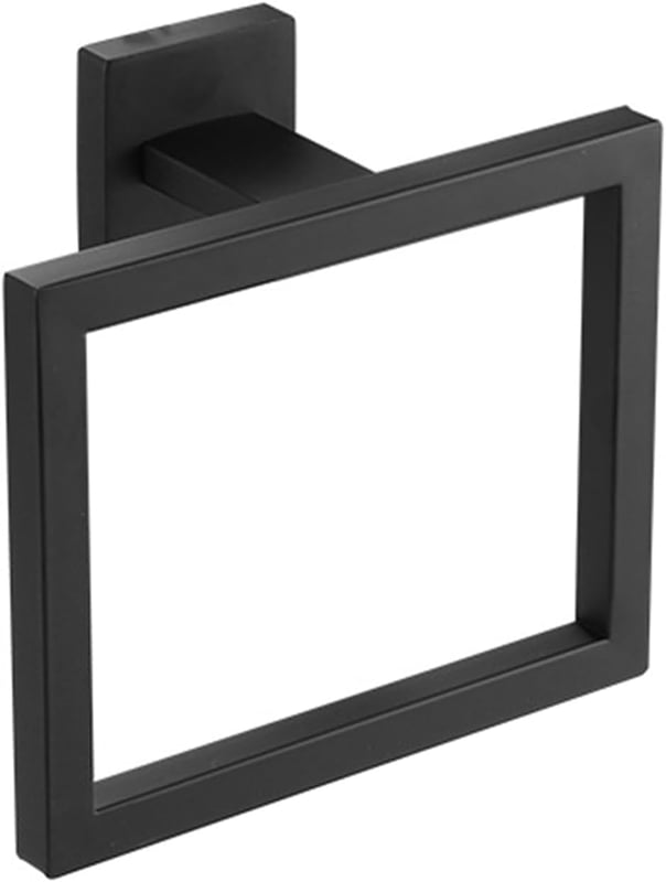 Kwadratowy wieszak na ręczniki do łazienki, ścienny wieszak na ręczniki do wanny i prysznica, czarny