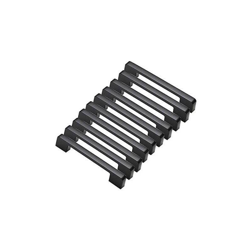 10 szt. czarnych klamek do drzwi ze stopu aluminium uchwyty w kształcie litery T do szafek kuchennych otwór środek 160 mm