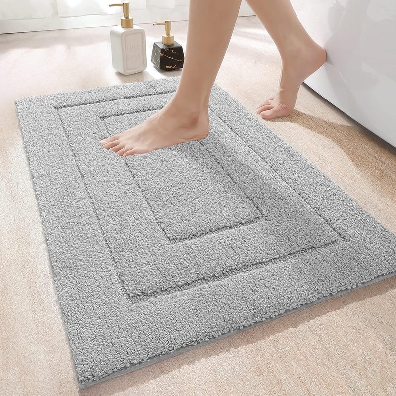Mata łazienkowa antypoślizgowa 40x60 cm, miękka i chłonna mikrofibra, można prać w pralce, do łazienki, jasnoszara