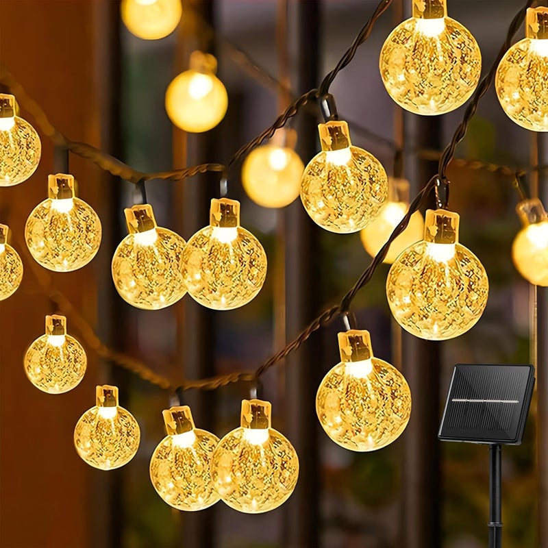 Lampy solarne do użytku na zewnątrz, 6,5 metra, 30 diod LED, wodoodporność IP65, 8 trybów, idealne do ogrodów, na wesela, przyjęcia i Boże Narodzenie