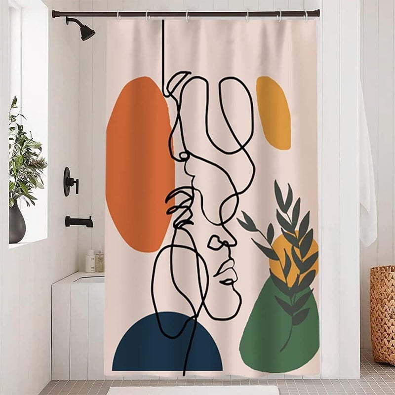 Abstrakcyjna zasłona prysznicowa, odporna na pleśń i wodoodporna, zmywalna, poliester, 120 x 180 cm