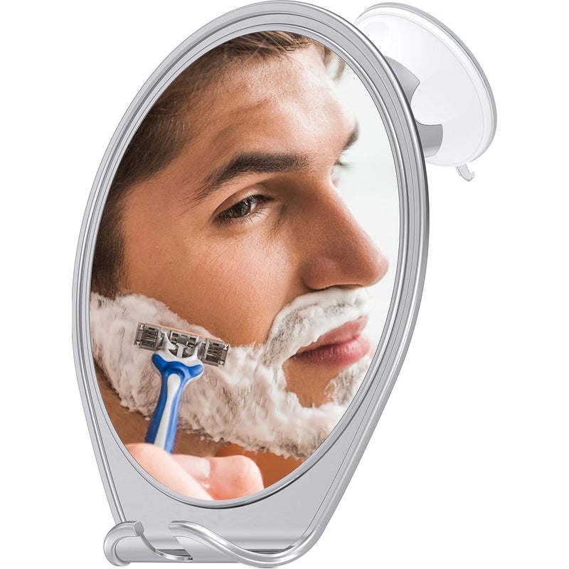 Lustro prysznicowe z powłoką anty-parową i mocną przyssawką – lustro łazienkowe, lustro do golenia z powłoką anty-parową, lustro powiększające 3x, oc