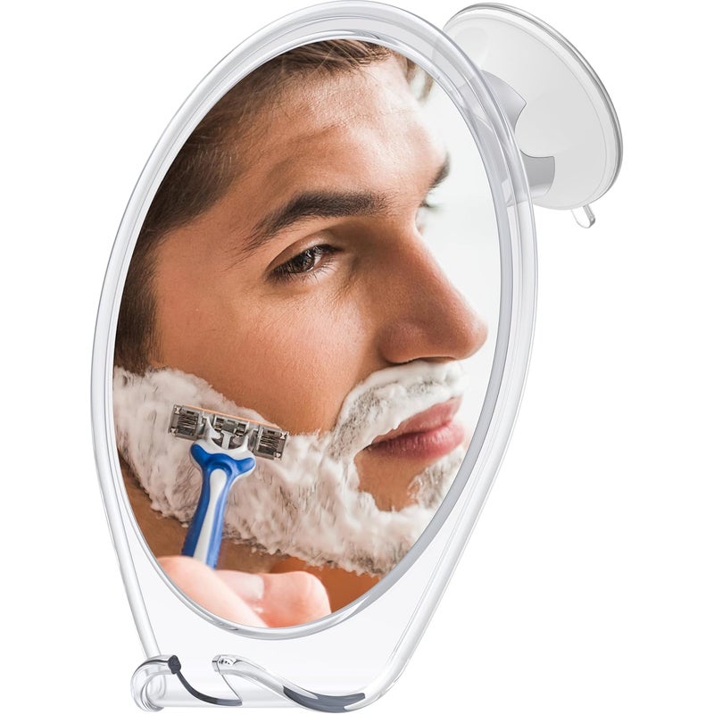 Lustro prysznicowe z powłoką antyparową i mocną przyssawką – lustro łazienkowe, 5-krotne lustro powiększające, przezroczyste, antyparowe