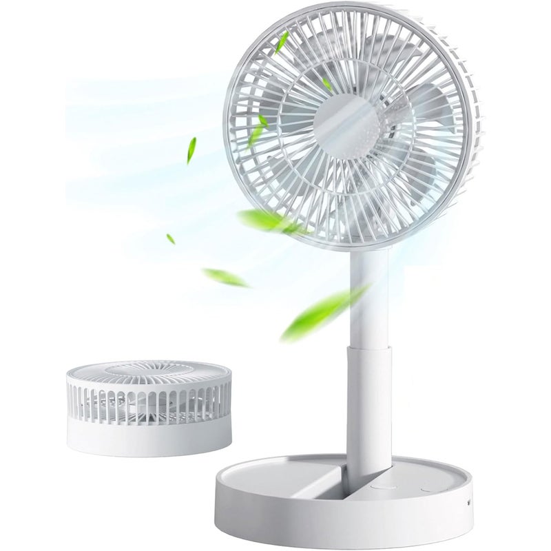 Składany wentylator stołowy USB z 4 prędkościami, ultracichy mini wentylator osobisty, akumulator, idealny do domu i biura