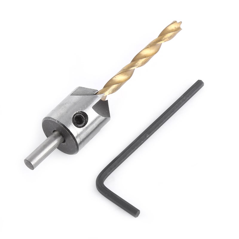 Wiertło stożkowe, narzędzie do rozwiercania do prac ciesielskich i obróbki drewna, trzpień okrągły z kluczem imbusowym (4,5 mm)