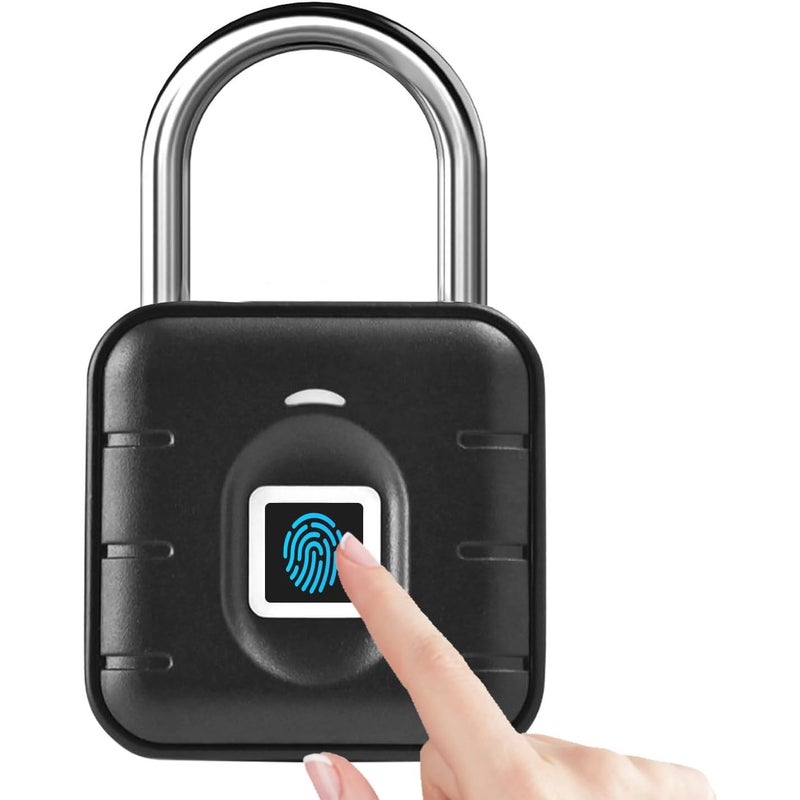 Kłódka na odcisk palca, blokada pokoju na hasło, blokada szafki, ładowanie przez USB, czarna, wodoodporna