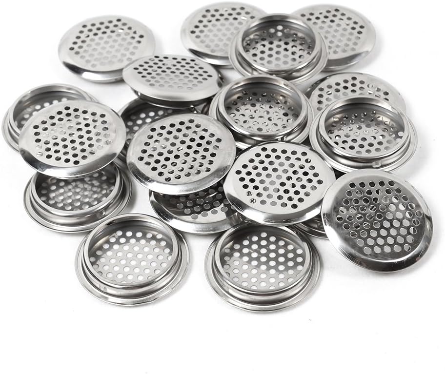 20 kratek wentylacyjnych okrągłych, kratki wentylacyjne, kratki wentylacyjne ze stali nierdzewnej, otwory wentylacyjne