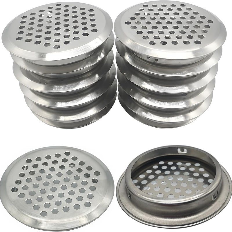 12 okrągłych kratek wentylacyjnych, siatka wentylacyjna, kratki wentylacyjne ze stali nierdzewnej, otwory wentylacyjne