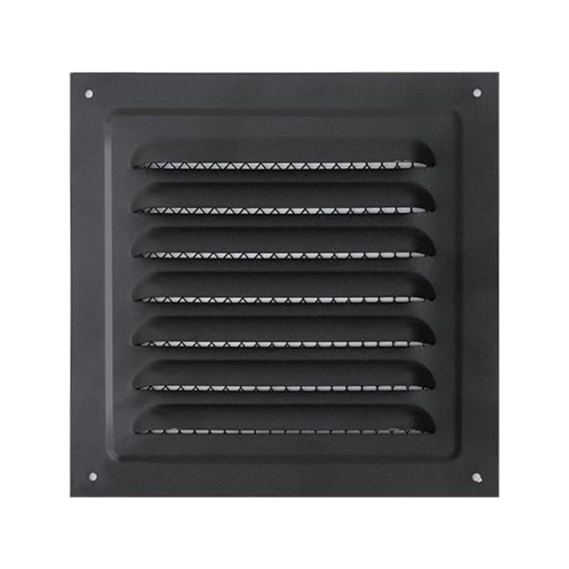 Kratka wentylacyjna żaluzjowa 15 x 15 cm, stal nierdzewna (1 szt. czarna)