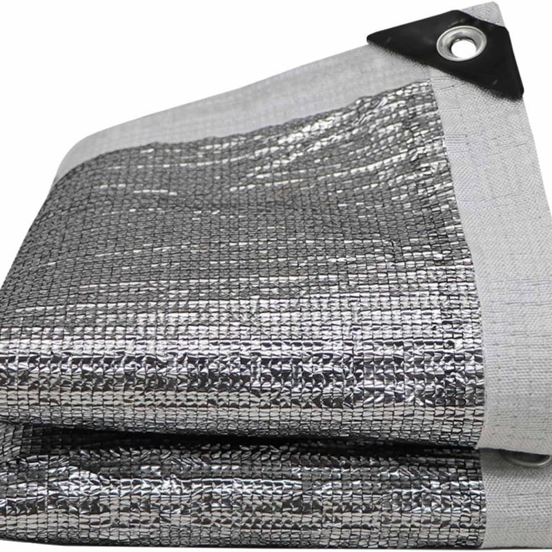 Tkanina zacieniająca z aluminium o współczynniku odbicia 99% - Pokrowiec na parasol ogrodowy z siatką z przelotkami - 1 x 4 m Siatka zacieniająca z t