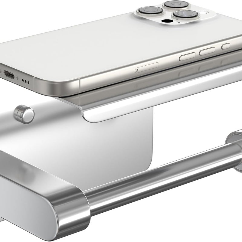 Uchwyt na papier toaletowy, uchwyt na rolkę ze stali nierdzewnej 304, uchwyt na ręczniki papierowe, odpowiedni do hoteli i łazienek (srebrny)