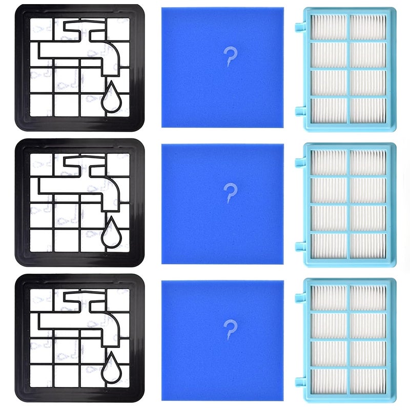 Zestaw filtrów zamiennych do małego odkurzacza Philips FC8010/01 PowerPro, opakowanie 3 szt.