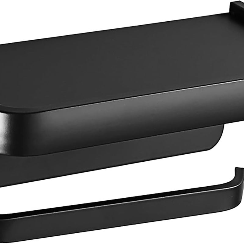 Uchwyt ścienny na papier toaletowy, uchwyt na ręczniki papierowe, montaż na śrubach lub kleju, odpowiedni do łazienki i kuchni - czarny