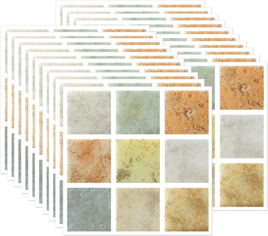Naklejki na płytki, mozaikowe naklejki ścienne, samoprzylepna tapeta do kuchni i łazienki, 20 sztuk – 10 x 10 cm