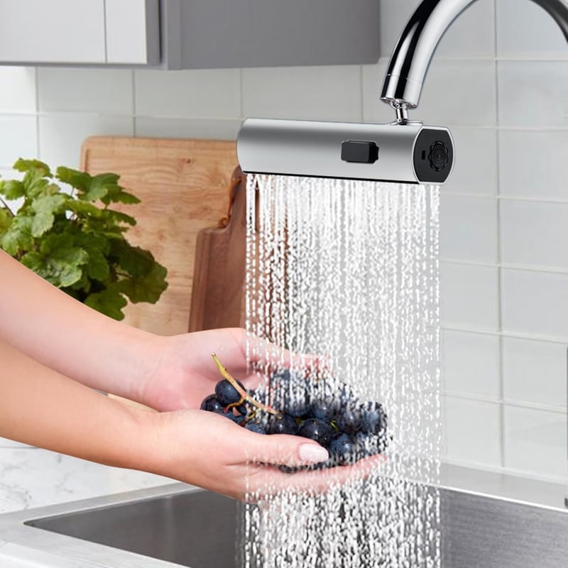 Obrotowa bateria kuchenna 360° z 3-funkcyjnym natryskiem, stalowa bateria kuchenna do zlewu, jednouchwytowa obrotowa bateria zlewozmywakowa