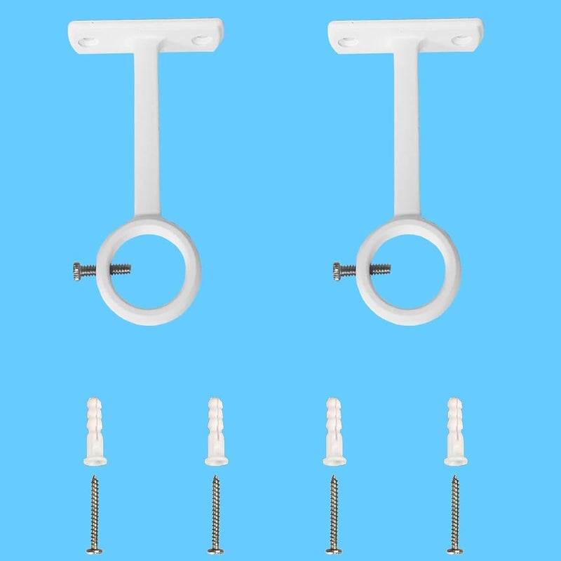 2 uchwyty do karniszy, montaż ścienny i sufitowy, białe