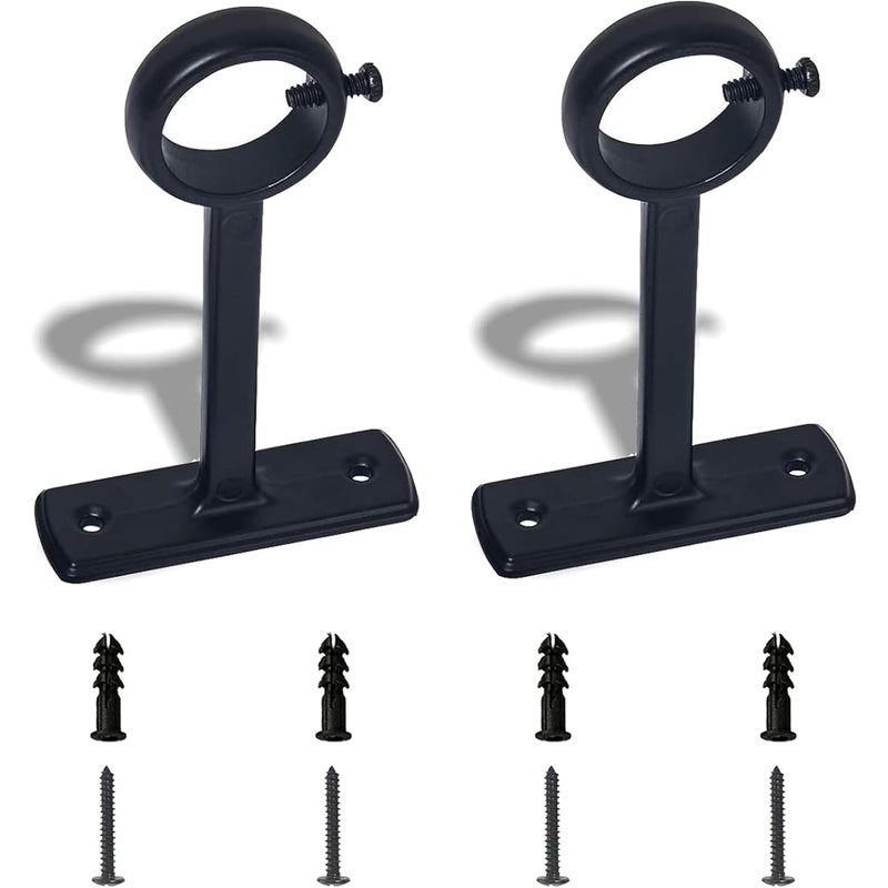 2 uchwyty do karniszy, montaż ścienny i sufitowy, czarne