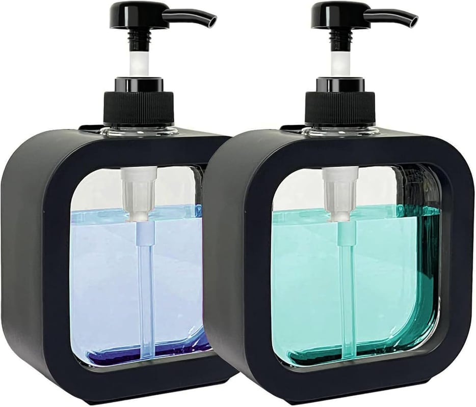 Dozownik mydła, zestaw 2 dozowników żelu pod prysznic, dozownik szamponu i żelu pod prysznic 300 ml (czarny)