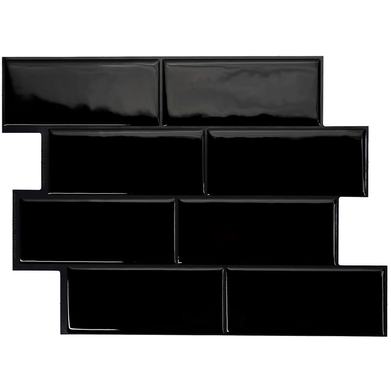Naklejki ścienne samoprzylepne – Urban Black – Efekt porcelany – 29,2 cm x 21,6 cm (opakowanie 10 szt.)