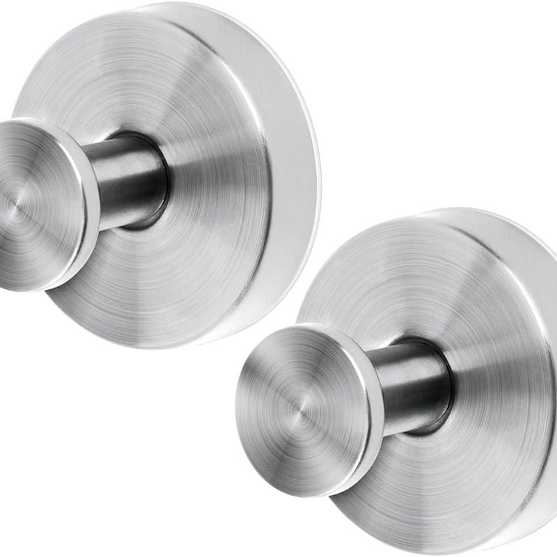 Haczyki ze stali nierdzewnej z przyssawkami na ręczniki i ubrania (opakowanie 2 szt., srebrne)