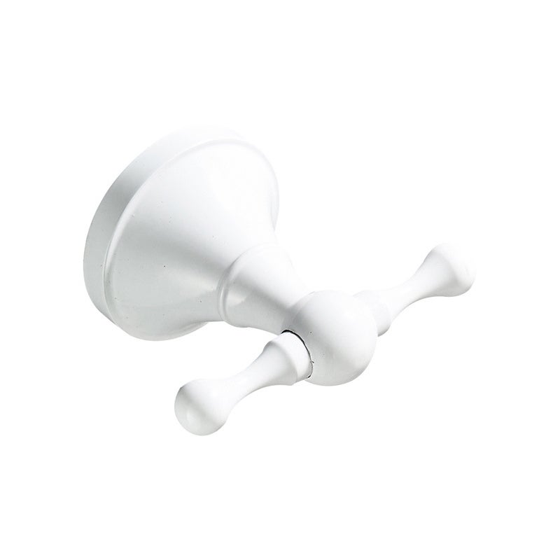 Wieszak ścienny na ubrania, wieszak na ręczniki, podwójny haczyk (biały)