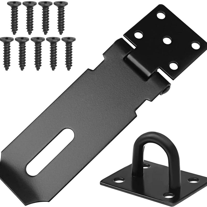 5-calowa kłódka z zatrzaskiem i śrubami do furtki ogrodowej, czarna